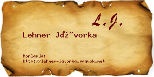 Lehner Jávorka névjegykártya